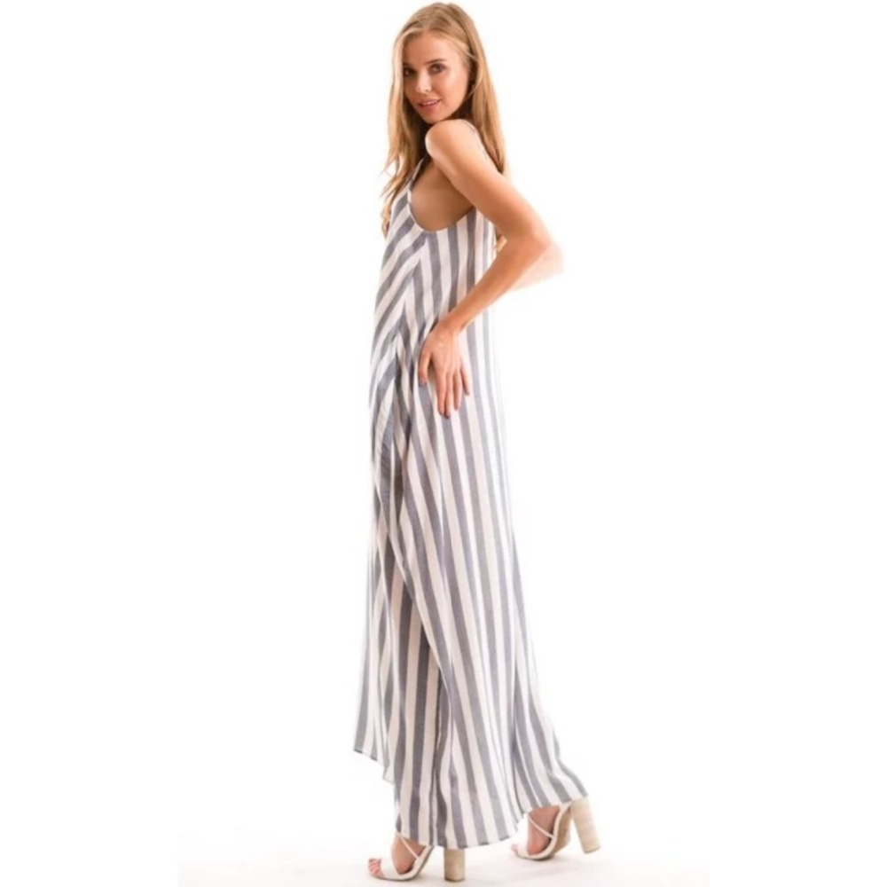 Harem Maxi Dress in Stripe With Pockets S M L - Picture 5 of 8